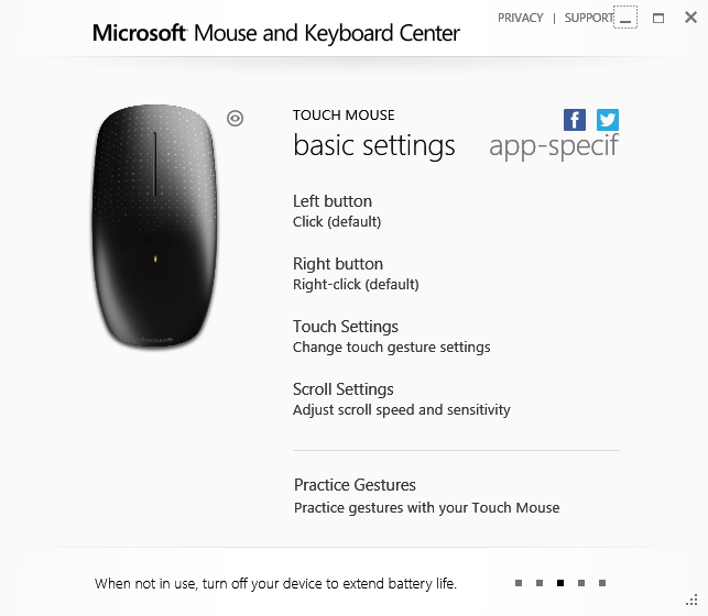 Microsoft mouse and keyboard center win 10